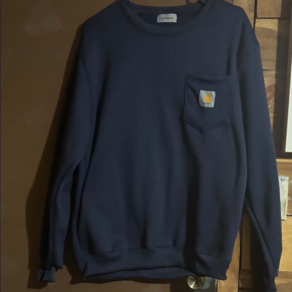 Carhart Women’s Blue Crewneck Sweatshirt with Pocket